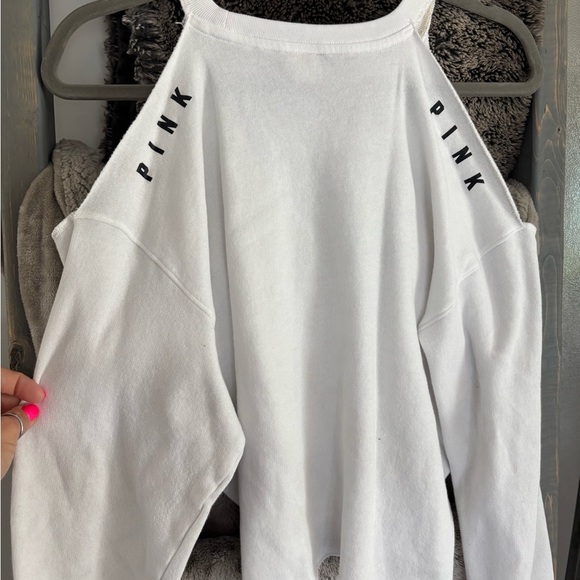 Victoria's Secret White Cold Shoulder Sweatshirt - Picture 4 of 4